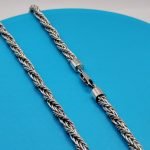 Twisted Foxtail Solid Necklace 925 Silver 5x5 mm
