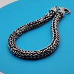 Bali Woven 925 Sterling Silver Solid Bracelet 7x7 mm - Image 2