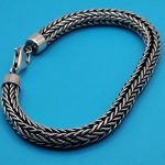 Bali Woven 925 Sterling Silver Solid Bracelet 7x7 mm