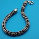 Bali Woven 925 Sterling Silver Solid Bracelet 7x7 mm - Image 3