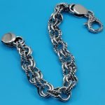 Solid Mixed Links Bracelet 925 Sterling Silver 10 mm - Image 2