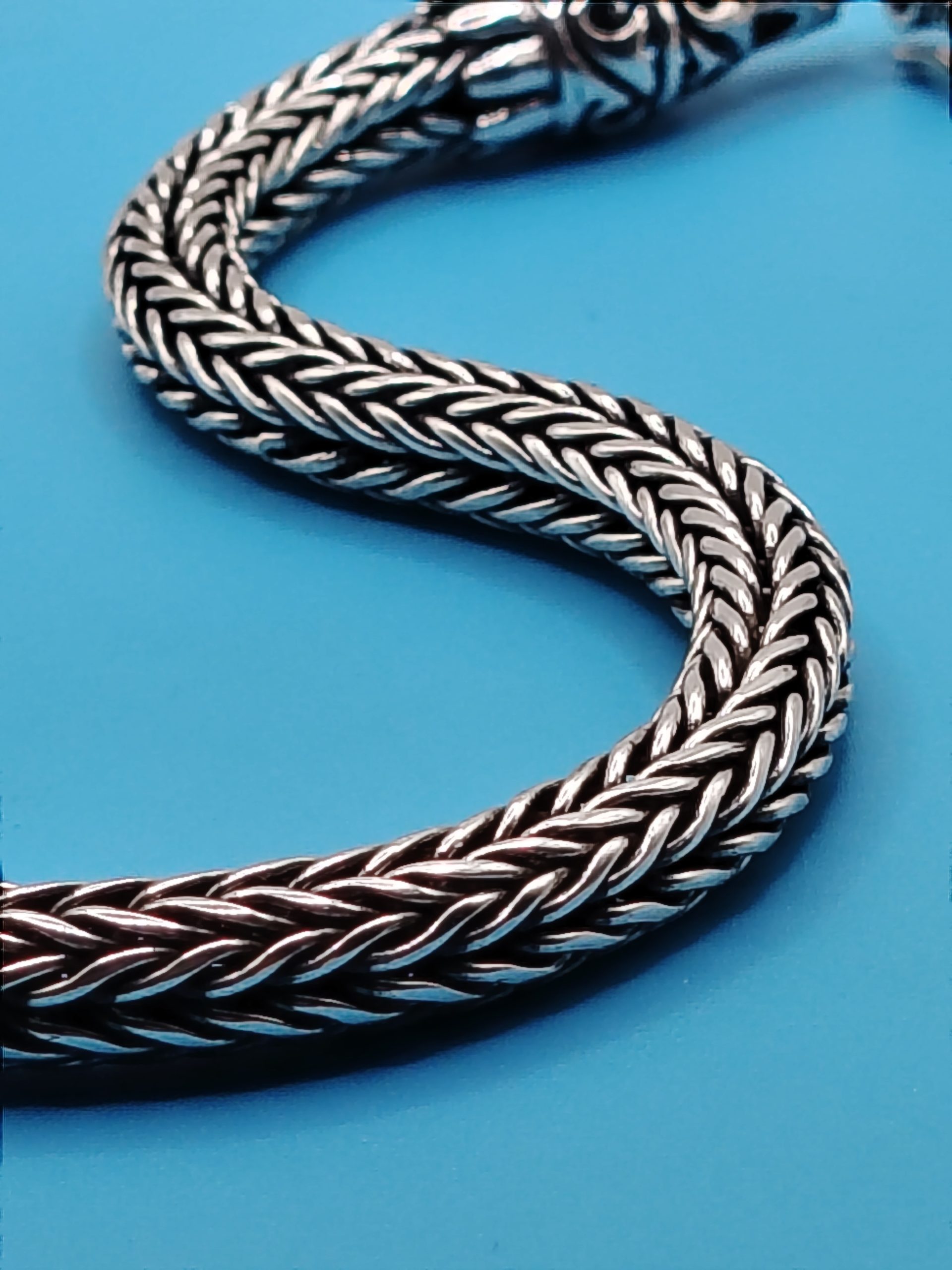 Bali Woven Bracelet 7x7 mm 925 Sterling Silver