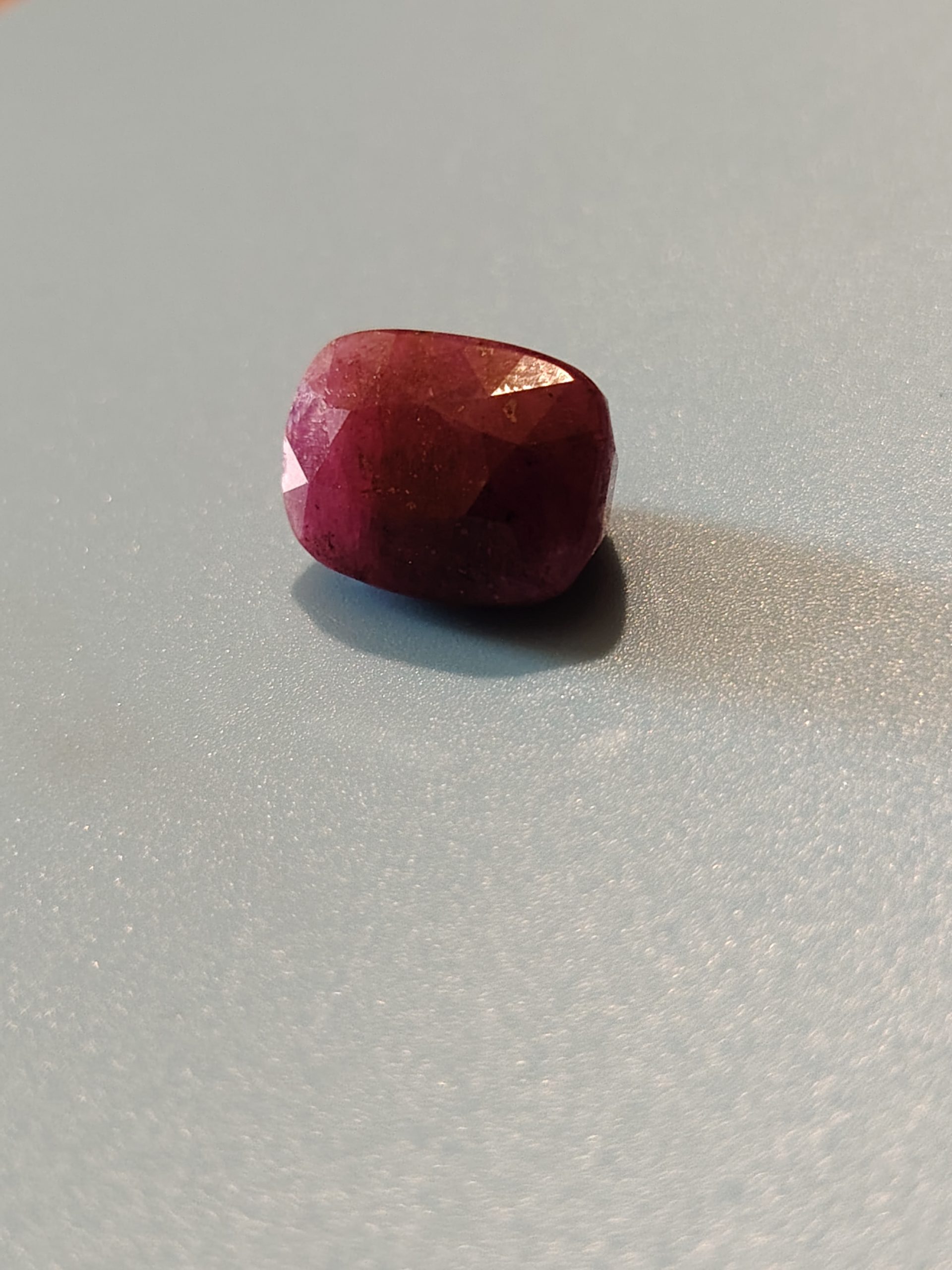 13.93 ct Cushion Purplish Red Ruby 14.2 × 10.5 mm  Unheated Tanzania