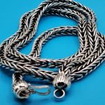 925 Solid Sterling Silver Bali Woven Chain 5x5 mm 23 Inch