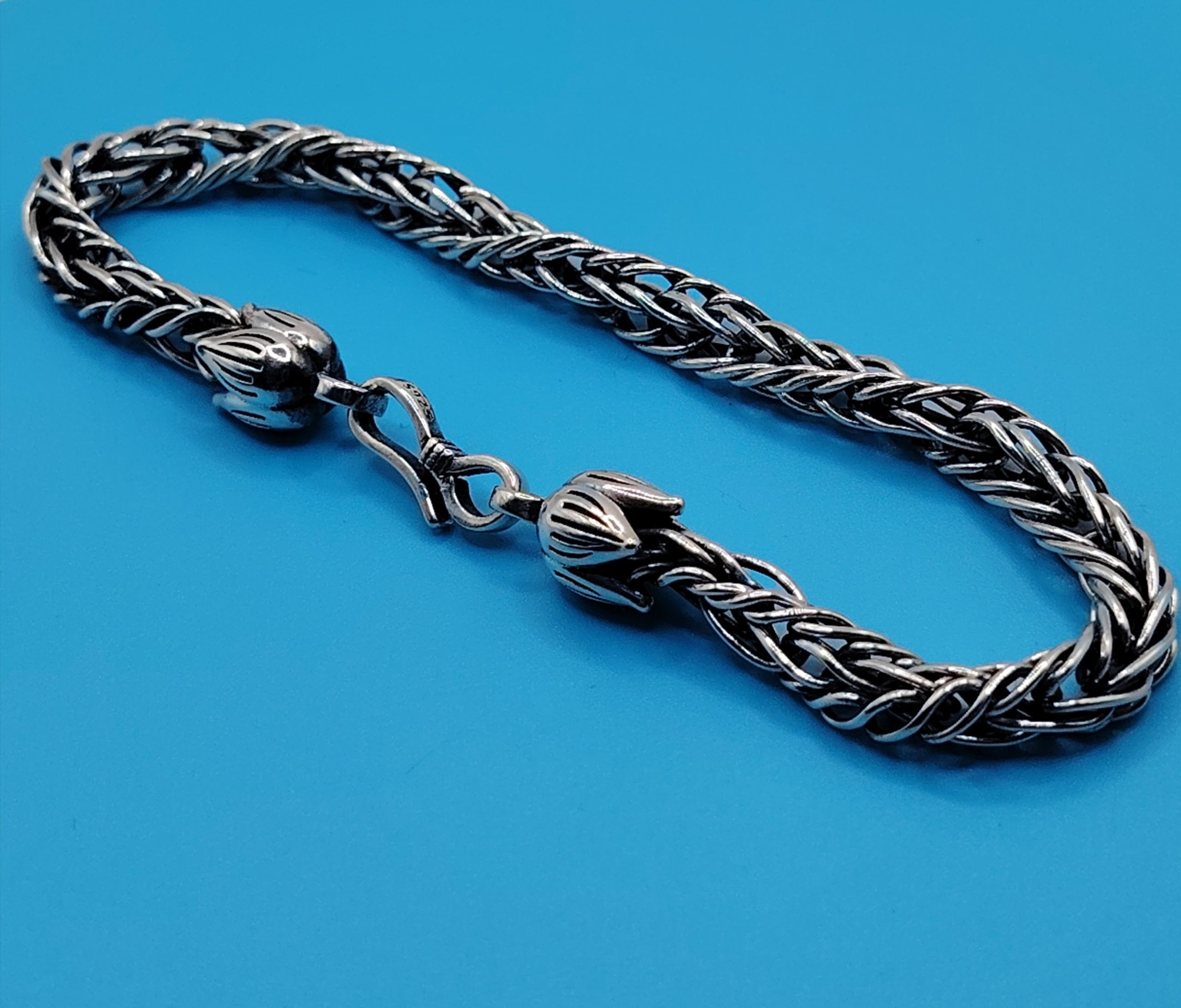 925 Sterling Silver Twisted Bali Woven Bracelet