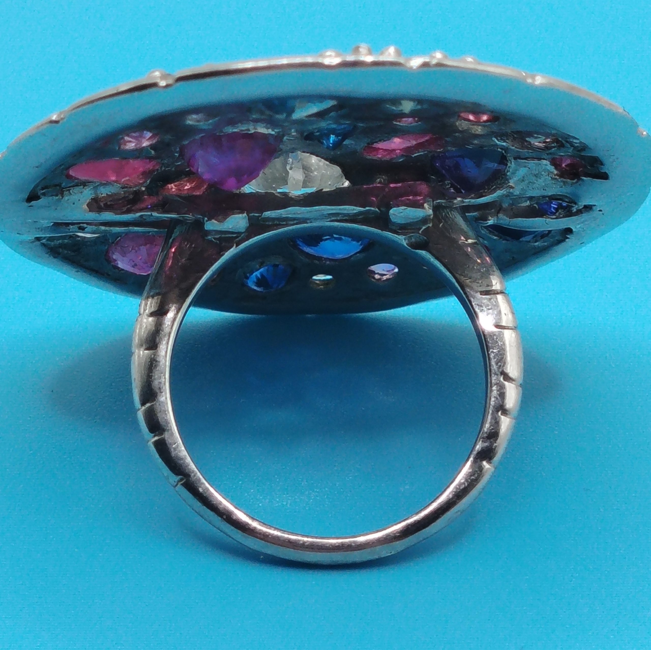 925 Sterling Silver Sapphire & Ruby Ring - Image 9