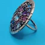 925 Sterling Silver Sapphire & Ruby Ring - Image 8