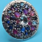 925 Sterling Silver Sapphire & Ruby Ring - Image 5
