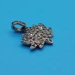 925 Sterling Silver Lotus Pendant with Natural Alexandrites - Image 4