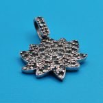 925 Sterling Silver Lotus Pendant with Natural Alexandrites