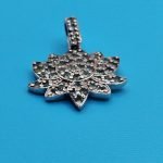 925 Sterling Silver Lotus Pendant with Natural Alexandrites - Image 3
