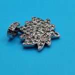 925 Sterling Silver Lotus Pendant with Natural Alexandrites - Image 2