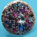 925 Sterling Silver Sapphire & Ruby Ring - Image 3