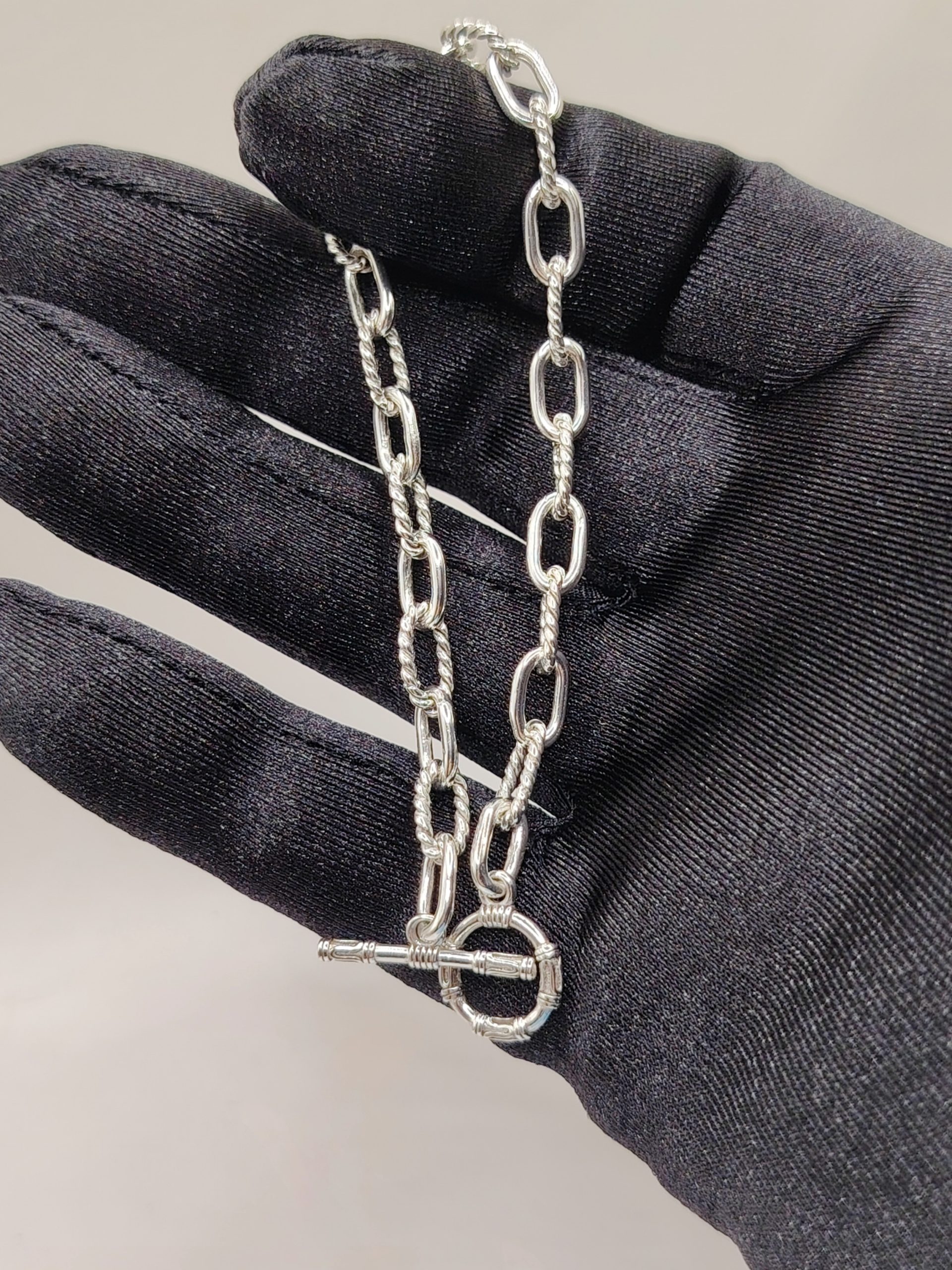 Mixed Oval 925 Sterling Silver Bracelet 6 mm