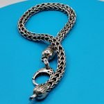 Double Woven Bali Ankle Bracelet – Tulip Ends – Push Clasp 5x5 mm 925 Sterling Silver