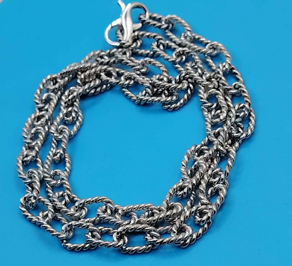 Solid Oval Twisted Chain 925 Sterling Silver 6 mm