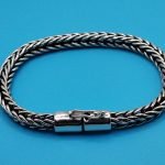 Bali Woven Bracelet 6x6 mm Lock Clasp Sterling Silver - Image 2