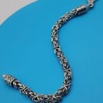 Byzantine Bracelet – 7x7 mm 925 Sterling Silver - Image 3
