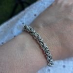 Byzantine Bracelet – 7x7 mm 925 Sterling Silver - Image 5