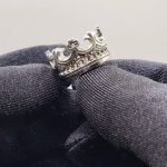 925 Silver Crown Pinky Ring Size 6 - Image 2