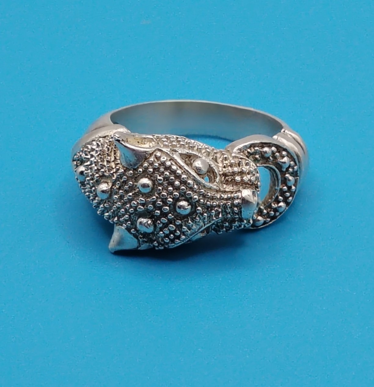 925 Silver Solid Panther Pinky Ring Size 6